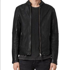 AllSaints Cora Leather Jacket sz XL BLACK